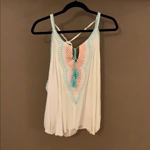 Cut Out Long Sleeved Linen Top